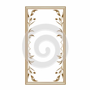 Minimalist Decorative Frame With Floral Ornaments - Classic Japanese Simplicity