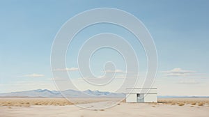 Minimalist Desert Horizon: A Nostalgic Surrealism Painting