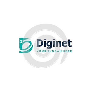Minimalist design DIGI NET internet logo design photo
