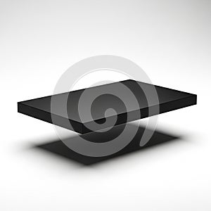 The minimalist design emphasizes its smooth, flat surfaces and sharp edges