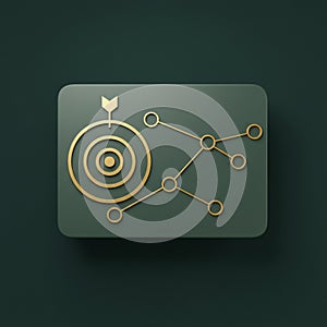 Minimalist design featuring a dark green rectangular panel with