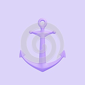 A minimalist design featuring a single lavender-colored anchor centered against a plain purple background
