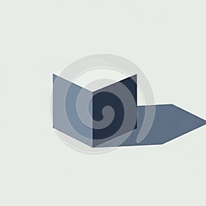 The shadow extends diagonally, emphasizing depth and perspective