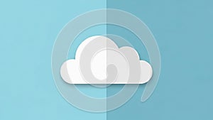 Minimalist design featuring a white cloud icon centered on a