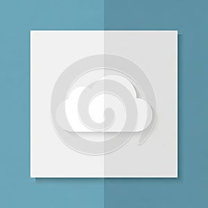 Minimalist design featuring a white cloud icon with a slight shadow effect