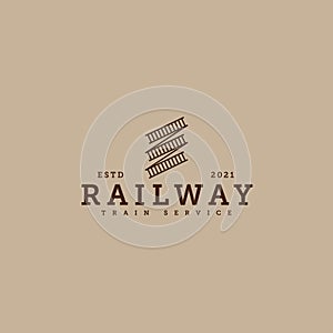 Minimalist design RAIL WAY transport logo design