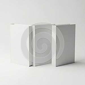 Minimalist design of two large white rectangular blocks side by side