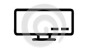 Minimalist desktop computer monitor outline, vector design Generative AI