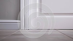 Minimalist Detail of Baseboard and Flooring in Modern Home. Generative ai