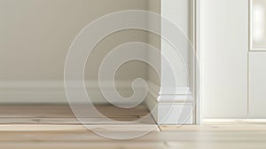 Minimalist Detail of Baseboard and Flooring in Modern Home. Generative ai