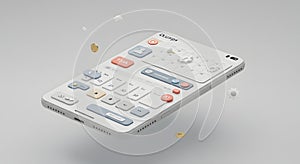 Modern Smartphone with 3D Productivity App Interface