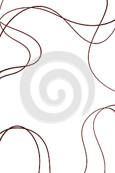 minimalist digital hand drawing abstract illustration of one line red frame shape, white background space for text