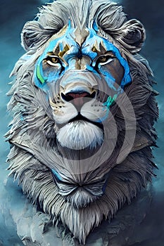 Lion Valor Unbound: Digital Lion Art Collection photo