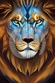 Lion Valor Unbound: Digital Lion Art Collection photo
