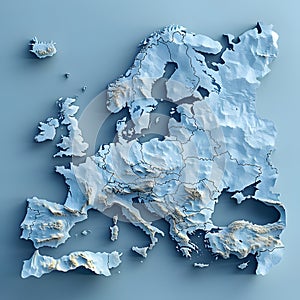 Minimalist Digital Map of Europe - Inspirational Background for Creative Projects