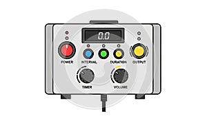 Laboratory Control Panel with Buttons and Knobs Illustration