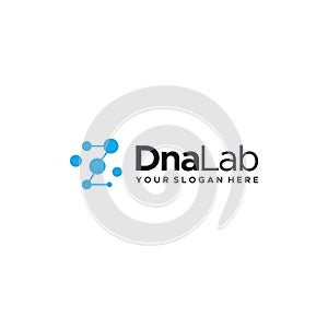 minimalist DnaLab moleculer circle logo design