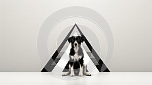Minimalist Dog Optical Illusion: Bold Structural Design In 8k Resolution