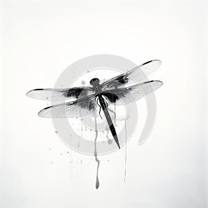 Minimalist Dragonfly Art: Realistic Interpretation With Bold Saturation Innovations