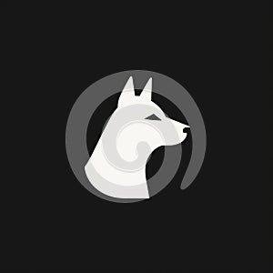 Minimalist Egyptian Dog Logo: Modern, Stylized, Black And White