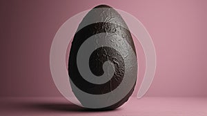 Minimalist Elegance on Pink: Chocolate Easter Egg on a Pink background with a Simple and Refined Aesthetic, Ideal for Composing a