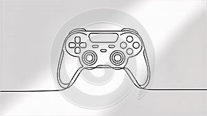 Continuous Line Art Drawing of a Modern Game Controller