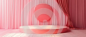 Pink Stage and Backdrop for Product Display