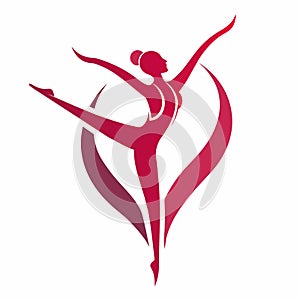 A minimalist and elegant emblem representing a dance schools logo with graceful lines and intricate design, An elegant symbol for