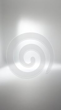 Minimalist empty room with soft lighting and subtle shadows in monochrome space