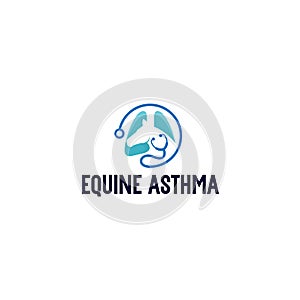 Minimalist EQUINE ASTHMA medicals logo design