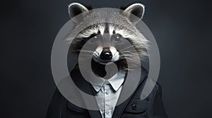 Minimalist Fashion Portrait Of Raccoon In Contemporary Realist Style