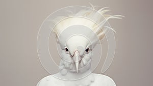Minimalist Fashion Portrait Of A White Cockatoo