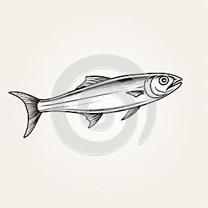 Minimalist Fish Sketch With Strong Graphic Elements
