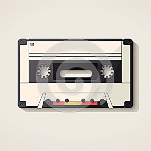 Minimalist Flat Audio Cassette Vector Illustration photo