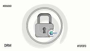 Digital Security Padlock with Encryption Code Icon