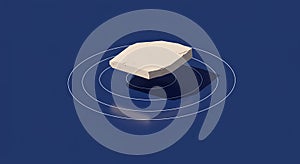 Minimalist floating stone platform visualization