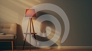 Minimalist Floor Lamp In Vray Tracing: A Close-up Shot photo
