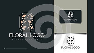 Minimalist Floral Logo Design, for Spa, Cosmetics, Beauty, Florists and Fashion