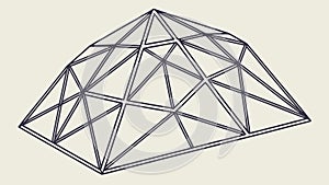 Minimalist Geodesic Dome Outline Vector, vector design Generative AI