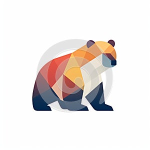 Minimalist Geometric Bear Logo Design