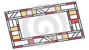 Minimalist Geometric Frame, Modern Abstract Design Element, vector design Generative AI