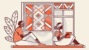 Minimalist Geometric Pattern Floor, Modern Interior Vector Design Generative AI