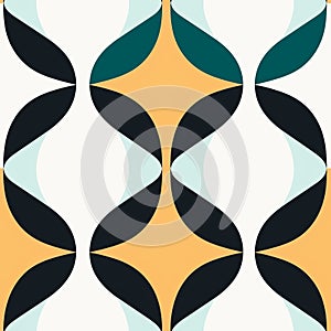 Minimalist Geometric Wallpaper With Orange And Yellow Ovals