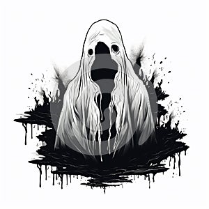 Minimalist Ghost Art Sleek Halloween Haunts