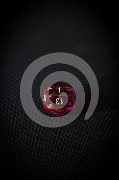 Minimalist Glowing Red D20 Die