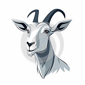 Minimalist Goat Profile Illustration On White Background