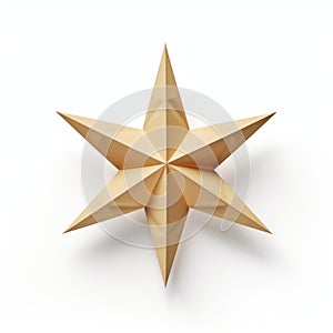 Minimalist Golden Origami Christmas Star: Baroque Maritime Poetcore Elegance