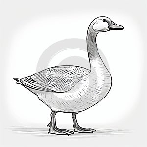 Minimalist Goose Line Art Illustration