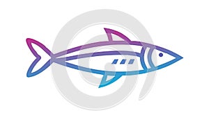 Minimalist Gradient Fish Outline Icon Vector, vector design Generative AI