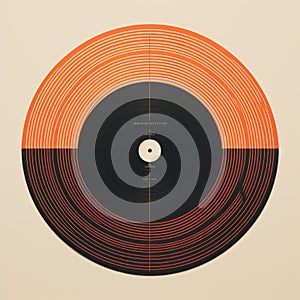 Minimalist Graphic Designer Vinyl Record: Black And Orange